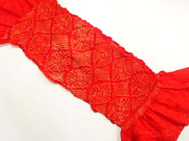 正絹　絞り　帯揚げ